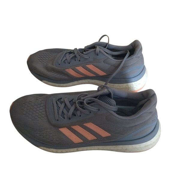 ADIDAS RESPONSE BOOST  WOMEN'S SIZE 8.5 GRAY PINK RUNNING SHOES LACE UP - Picture 3 of 6